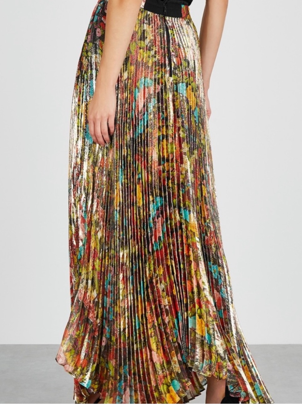 Alice + Olivia floral KATZ PLEATED MAXI SKIRT - Picture 4 of 9